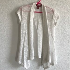 Arizona Jeans white knit cardigan girls small 6/7